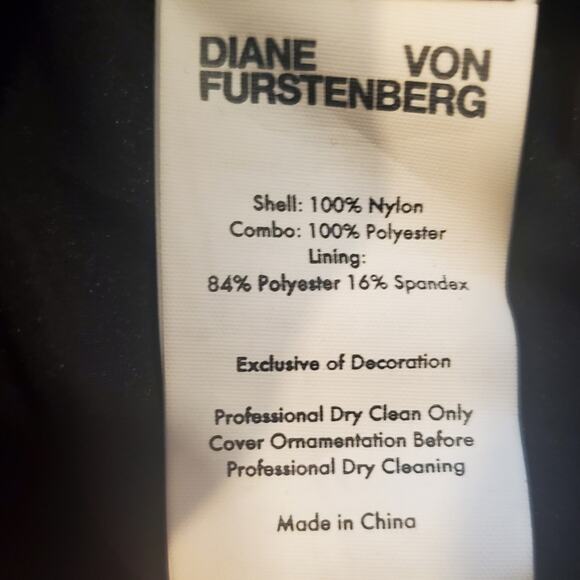 EUC DVF Beaded & Lace Black Red Midi Dress Sz 8 - Picture 7 of 8